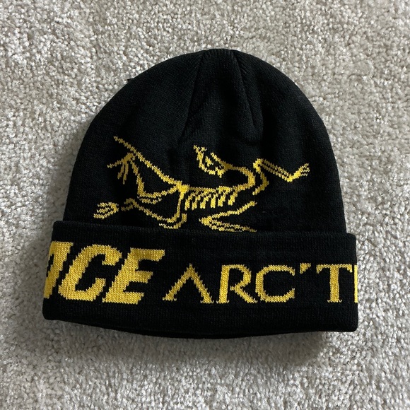 Arc'teryx Black Beanie with Yellow Logo